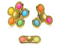Confezione da 3 Fidget Spinner Pop, giocattoli di decompressione ideali for adulti, Fidget Spinner for il sollievo, regali di ritorno for feste di compleanno, premi in classe for bambini, ragazzi e ra