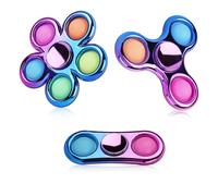 Confezione da 3 Fidget Spinner Pop, giocattoli di decompressione ideali for adulti, Fidget Spinner for il sollievo, regali di ritorno for feste di compleanno, premi in classe for bambini, ragazzi e ra