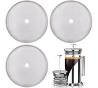 Confezione da 3 filtri di ricambio per caffettiera da 7 cm, in acciaio inox, filtro di ricambio per caffettiera francese, filtri per caffè da 350 ml