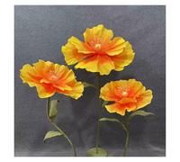 Confezione Da 3 Fiori Artificiali Giganti Realistici For Matrimoni, Eventi E Decorazioni For La Casa. Rose In Schiuma EVA Di Alta Qualità Con Steli Pieghevoli E Robusta Base In Legno.(Light orange)