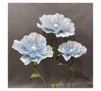 Confezione Da 3 Fiori Artificiali Giganti Realistici For Matrimoni, Eventi E Decorazioni For La Casa. Rose In Schiuma EVA Di Alta Qualità Con Steli Pieghevoli E Robusta Base In Legno.(Light blue)