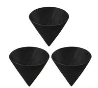 Confezione da 3 fodere per cesti sospesi a forma di cono, inserti in feltro per vasi da fiori per interni ed esterni, giardino, nero (30,5 cm)