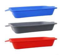 Confezione da 3 fodere per vaschetta antigoccia, in silicone, 21 x 15 x 4 cm, riutilizzabili, resistenti al calore, facili da pulire, per barbecue Weber, barbecue all'aperto, campeggio