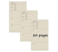 Confezione da 3 fogli di carta di ricarica formato A6, 6 fori, 240 fogli, fogli sfusi per album di ritagli, diari, diari, diari [piano settimanale]