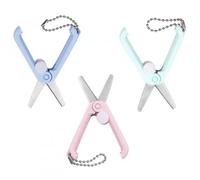 Confezione da 3 Forbici Creative, Forbici Artigianali, Piccole Forbici per Tessuti, Piccole Forbici Pieghevoli, per Ricamo, Lavoro a Maglia, Taglio Della Carta (Blu + Rosa + Verde)