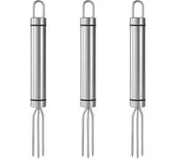 Confezione da 3 forchette per mais in acciaio inox per grigliare e mangiare all'aperto, riutilizzabili e lavabili in lavastoviglie in acciaio inox (3 pezzi)