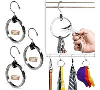Confezione da 3 ganci multiuso per armadio per organizzare tutte le cinture, cappelli sportivi, cravatte, sciarpe, borse, indumenti, attrezzi e molto altro ancora! Il gancio rotante è appositamente
