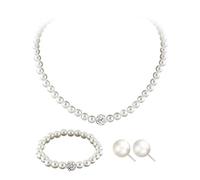 Confezione Da 3 Gioielli Di Perle Artificiali, Collana Di Perle Semplici, Orecchini Di Perle A Goccia, Gioielli Di Perle Da Donna Da Indossare Tutti I Giorni, Feste E Celebrazioni