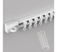 Confezione da 3 guide scorrevoli autoadesive in PVC da 1 m, con ganci silenziosi per piastrelle lisce per soffitti lisci, facile installazione, soluzione perfetta per la decorazione della casa