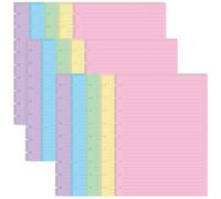 Confezione da 3 inserti a 9 dischi, 5 fogli colorati preforati, 300 fogli/600 pagine, formato classico, 60 fogli per colore, 17,8 x 23,50 cm