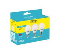 Confezione da 3 lampadine LED EDM 98202 G 35 W 5 W 50 W E14 400 lm Ø 4,5 x 8