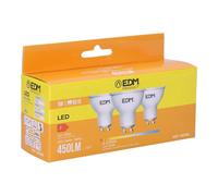 Confezione da 3 lampadine LED EDM 98208 F 5 W 45 W GU10 450 lm Ø 5 x 5,5 cm [