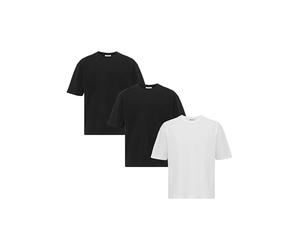 Confezione da 3 magliette oversize, classica maglietta basic in cotone, a maniche corte, girocollo, ideali per tutti i giorni, il tempo libero e lo streetwear
