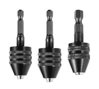 Confezione da 3 mandrini a tre ganasce con gambo esagonale per la lavorazione del legno utensili elettrici cambio rapido della punta aumenta l'efficienza del mandrino