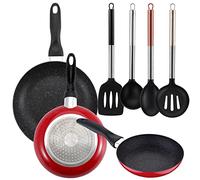 Confezione da 3 mensole San Ignatio Ø16 cm Ø20 cm Ø24 cm + set di 4 pezzi di utensili da cucina in nylon