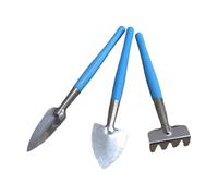 Confezione da 3 mini attrezzi da giardino per bonsai, pala per trapianto di piante grasse per piantine in acciaio inox, rastrello, cazzuola, terrario per interni ed esterni, piante d'appartamento