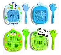 Confezione da 3 mini lavagne magnetiche da disegno e labirinto, giocattolo antistress 2 in 1, piccolo gadget da appendere per bambini e adulti (blu)