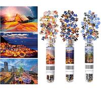 Confezione da 3 mini puzzle da 150 pezzi per adulti piccoli puzzle da 15 x 10 cm, giocattoli per l'intrattenimento per la casa