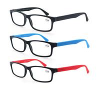 Confezione Da 3 Occhiali Da Lettura 2.0 per Uomo/Donna, Cerniera a Molla Leggera