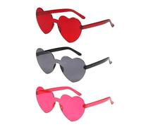 Confezione Da 3 Occhiali Da Sole A Cuore, Occhiali Da Sole A Forma Di Cuore, Occhiali Da Sole Divertenti, Occhiali Da Sole Divertenti, Occhiali Da Sole A Forma Di Cuore Rosa