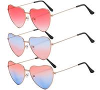 Confezione Da 3 Occhiali Da Sole Ombre A Forma Di Cuore, Occhiali Da Sole A Forma Di Cuore, Occhiali Per Le Vacanze, Accessori Per Le Vacanze Da Donna, Accessori Divertenti