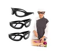 Confezione da 3 occhiali unisex antistrappo, taglio cipolla con spugna sigillante, occhiali sicuri per cucina, cucina, barbecue, ciclismo, tritare (nero)
