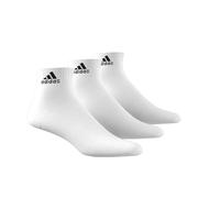 adidas Unisex - Adulto Cushioned Sportswear Ankle Socks 3 Pairs, White / Black, 10.5-12.5