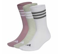 adidas Unisex - Adulto 3Stripes Cushioned Sportswear Crew Socks 3 Pair Pack Socks, magic mauve/white/halo green/grey four, S