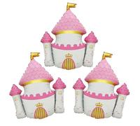 Confezione da 3 palloncini in lamina con castello delle principesse da 83 cm, set di palloncini per feste di compleanno per ragazze, decorazioni per feste di compleanno, baby shower, forniture per