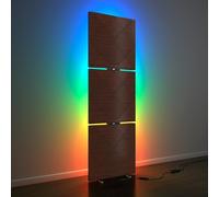 Confezione da 3 pannelli acustici "WILDS" con supporto per lampada da terra RGB | 150 x 50 x 5 cm | Supporto acustico retroilluminato a LED | Assorbimento acustico e diffusione | Colore piastra HDF: