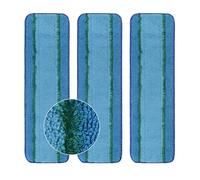 Confezione da 3 panni di ricambio per scopa Bona Family of Mops, lavabili e riutilizzabili, in microfibra, per pavimenti in legno duro e multi-superficie, mocio umido e asciutto
