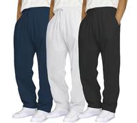 Confezione da 3 pantaloni della tuta da uomo con coulisse elastica in vita, gamba dritta, casual, corsa, palestra, atletica, viaggi, coulisse, per palestra, motociclista e corsa, L, 3XL