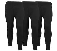 Confezione da 3 pantaloni intimi termici da uomo, lunghi, strato di base, estremamente caldi spazzolati, interno ultra morbido, leggings
