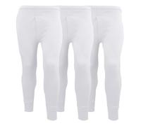 Confezione da 3 pantaloni termici da uomo lunghi Johns Base Layer estremo caldo spazzolato interno ultra morbido pantaloni leggings pantaloni, bianco, XXL
