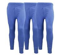 Confezione da 3 pantaloni termici da uomo lunghi Johns Base Layer estremo caldo spazzolato interno ultra morbido pantaloni leggings pantaloni, Blu, XL