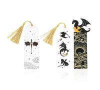 Confezione Da 3 Pendenti Con Drago, Fantastici Segnalibri Creativi, Cancelleria Per Studenti, Decorazione Segnalibro Con Motivo Fronte-Retro, Piccoli Regali Per Gli Amanti Della Lettura