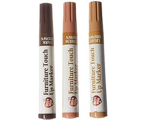 Confezione da 3 pennarelli magici per mobili per il ritocco del legno, colore marrone chiaro, medio e scuro