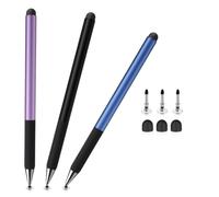 Confezione da 3 penne stilo 2 in 1 per touch screen, impugnatura | Penna per tablet ad alta capacità per iPad/iPhone/Android/Tablet/Samsung/Huawei/Switch/Lenovo, 3 punte per dischi e punte in