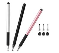 Confezione da 3 penne stilo 2 in 1 per touch screen, impugnatura | Penna per tablet ad alta capacità per iPad/iPhone/Android/Tablet/Samsung/Huawei/Switch/Lenovo, 3 punte per dischi e punte in