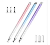 Confezione da 3 penne stilo per touchscreen, penna stilo universale con punte a disco e punte in fibra extra compatibili con Ta