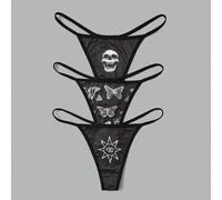 Confezione da 3 perizomi con stampa a teschio e farfalla ROMWE X Kelsey Wilson Studio SHEIN X potenzia la creatività fornendo a stilisti, artisti e marchi un accesso senza precedenti alla nostra caten