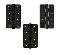 Confezione da 3 pezzi Cerniera di sicurezza antileva 150x80 senza fine nera