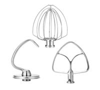 Confezione da 3 pezzi in 1, include 6 fruste a filo, frusta piatta, gancio for impastare for robot cucina KitchenAid 4,5 litri