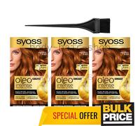 Confezione da 3 pezzi Syoss Oleo 7-77 Red Ginger Hair Color Intense Vibrant T...