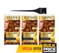 Confezione da 3 pezzi Syoss Oleo 7-77 Red Ginger Hair Color Intense Vibrant T...