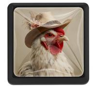 Confezione da 3 pomelli alla moda a forma di gallo nero per armadietti, a foro singolo, per cassetti e cassetti da cucina