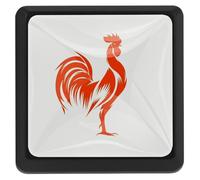 Confezione da 3 pomelli neri a forma di gallo per armadietti, a foro singolo, per cassetti e armadietti da cucina