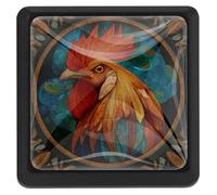 Confezione da 3 pomelli neri a forma di gallo, stile retrò, per armadietti, cassetti, cassetti, maniglie per cassetti e armadietti da cucina