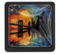 Confezione da 3 pomelli quadrati con motivo astratto città, pomelli neri per armadietti da cucina, maniglie per cassetti a foro singolo, per cassetti, armadi, credenze, porte