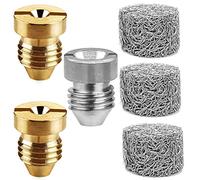 Confezione da 3 punte per ugello per orifizio in schiuma da 1,1 mm + 3 creatori di schiuma 3000 psi ugello filettato universale e filtro a rete in schiuma spessa per idropulitrice a pressione 2 colori